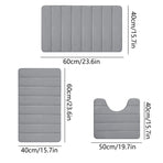 Memory Foam Toilet Rug, Non-Slip Bathroom Rugs, Toilet Rugs U Shaped Washable, Commode Contour Rug, Soft Comfortable Super Water Absorption #3_Gray