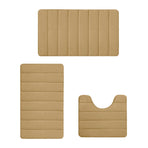 Memory Foam Toilet Rug, Non-Slip Bathroom Rugs, Toilet Rugs U Shaped Washable, Commode Contour Rug, Soft Comfortable Super Water Absorption #3_Khaki