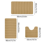 Memory Foam Toilet Rug, Non-Slip Bathroom Rugs, Toilet Rugs U Shaped Washable, Commode Contour Rug, Soft Comfortable Super Water Absorption #3_Khaki