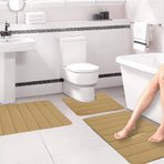 Memory Foam Toilet Rug, Non-Slip Bathroom Rugs, Toilet Rugs U Shaped Washable, Commode Contour Rug, Soft Comfortable Super Water Absorption #3_Khaki