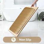 Memory Foam Toilet Rug, Non-Slip Bathroom Rugs, Toilet Rugs U Shaped Washable, Commode Contour Rug, Soft Comfortable Super Water Absorption #3_Khaki
