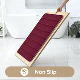Memory Foam Toilet Rug, Non-Slip Bathroom Rugs, Toilet Rugs U Shaped Washable, Commode Contour Rug, Soft Comfortable Super Water Absorption #3_Red - Extra Image