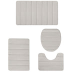 Memory Foam Toilet Rug, Non-Slip Bathroom Rugs, Toilet Rugs U Shaped Washable, Commode Contour Rug, Soft Comfortable Super Water Absorption #4_Beige