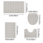 Memory Foam Toilet Rug, Non-Slip Bathroom Rugs, Toilet Rugs U Shaped Washable, Commode Contour Rug, Soft Comfortable Super Water Absorption #4_Beige