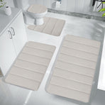 Memory Foam Toilet Rug, Non-Slip Bathroom Rugs, Toilet Rugs U Shaped Washable, Commode Contour Rug, Soft Comfortable Super Water Absorption #4_Beige