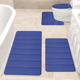 Memory Foam Toilet Rug, Non-Slip Bathroom Rugs, Toilet Rugs U Shaped Washable, Commode Contour Rug, Soft Comfortable Super Water Absorption #4_Blue