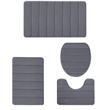 Memory Foam Toilet Rug, Non-Slip Bathroom Rugs, Toilet Rugs U Shaped Washable, Commode Contour Rug, Soft Comfortable Super Water Absorption #4_Dark Gray