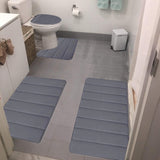 Memory Foam Toilet Rug, Non-Slip Bathroom Rugs, Toilet Rugs U Shaped Washable, Commode Contour Rug, Soft Comfortable Super Water Absorption #4_Dark Gray - Top-Down View