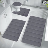 Memory Foam Toilet Rug, Non-Slip Bathroom Rugs, Toilet Rugs U Shaped Washable, Commode Contour Rug, Soft Comfortable Super Water Absorption #4_Dark Gray