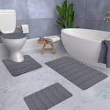 Memory Foam Toilet Rug, Non-Slip Bathroom Rugs, Toilet Rugs U Shaped Washable, Commode Contour Rug, Soft Comfortable Super Water Absorption #4_Dark Gray