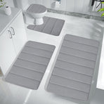 Memory Foam Toilet Rug, Non-Slip Bathroom Rugs, Toilet Rugs U Shaped Washable, Commode Contour Rug, Soft Comfortable Super Water Absorption #4_Gray