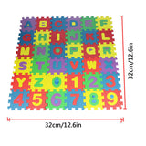 36 PCS Kids Foam Play Mat, 12x12 Inch Number Alphabet Foam Puzzle Floor Mat,Soft Non-Slip Foam Tiles for Floor Kid Edges Play Mat Multicolor - Side View