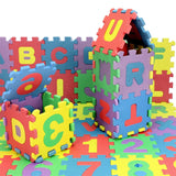 36 PCS Kids Foam Play Mat, 12x12 Inch Number Alphabet Foam Puzzle Floor Mat,Soft Non-Slip Foam Tiles for Floor Kid Edges Play Mat Multicolor