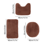 Bathroom Rugs Sets, Non-Slip Bath Mat Set 3 Piece, Soft Comfortable Washable Bathroom Mat Set, Quicker Dry Bathroom Rug with Toilet Rug Brown
