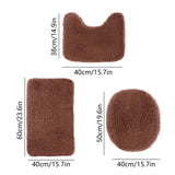 Bathroom Rugs Sets, Non-Slip Bath Mat Set 3 Piece, Soft Comfortable Washable Bathroom Mat Set, Quicker Dry Bathroom Rug with Toilet Rug Brown - Side View