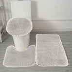 Bathroom Rugs Sets, Non-Slip Bath Mat Set 3 Piece, Soft Comfortable Washable Bathroom Mat Set, Quicker Dry Bathroom Rug with Toilet Rug Gray
