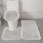 Bathroom Rugs Sets, Non-Slip Bath Mat Set 3 Piece, Soft Comfortable Washable Bathroom Mat Set, Quicker Dry Bathroom Rug with Toilet Rug Gray