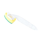 Non-Scratch Dish wand, Scrubber for Cleaning Kitchen, Bathroom, Household, Dish Scrubber Safe for Non-Stick Cookware, DishWand, Sponge Wand, Dish Sponge with Handle white