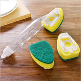 Non-Scratch Dish wand, Scrubber for Cleaning Kitchen, Bathroom, Household, Dish Scrubber Safe for Non-Stick Cookware, DishWand, Sponge Wand, Dish Sponge with Handle white