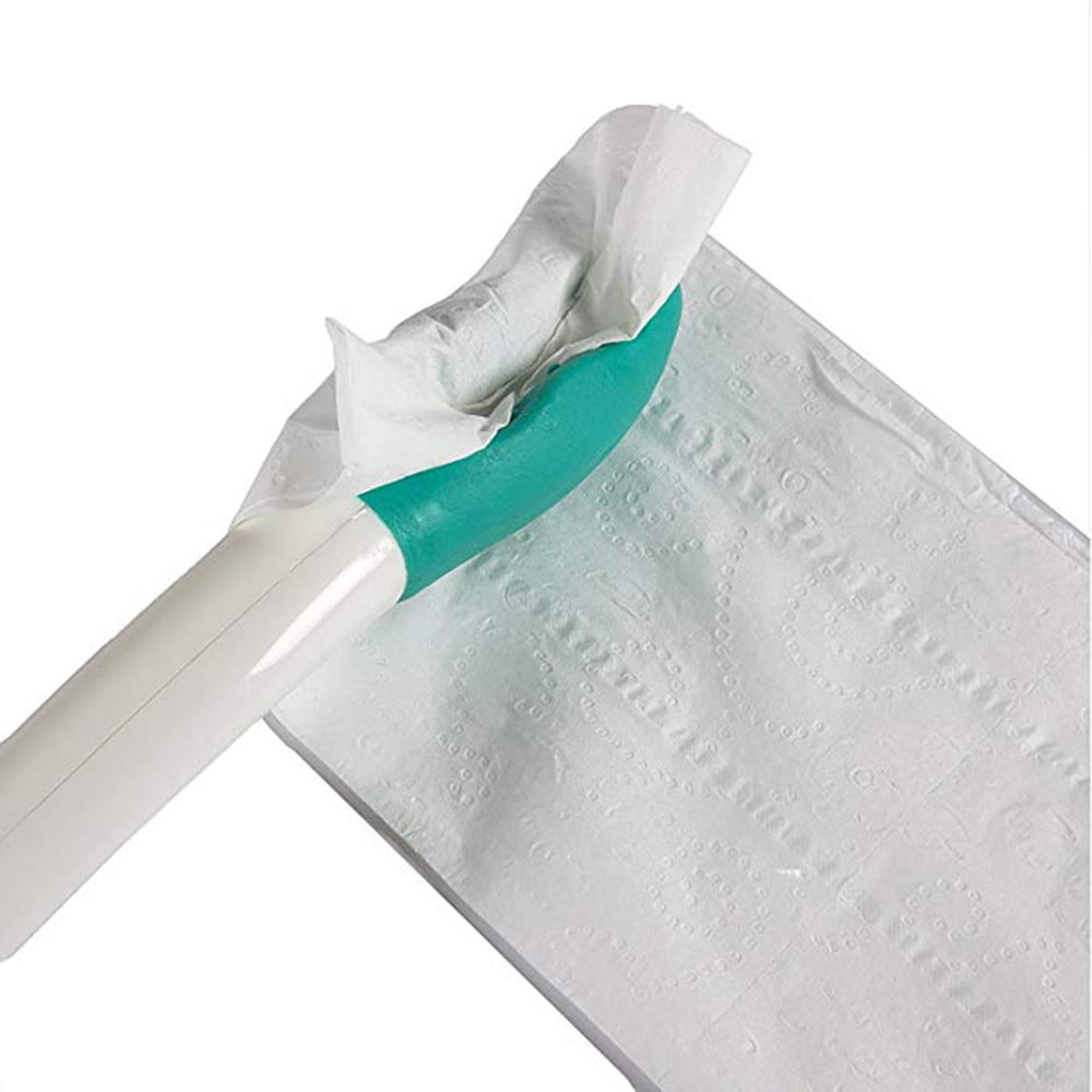 Butt Wiper Tool, Long Reachs Comfortable Wipe Toilet Aid, Wipe Assist for Toileting for Pregnant Woman, Obese, Elderly, Disability Green