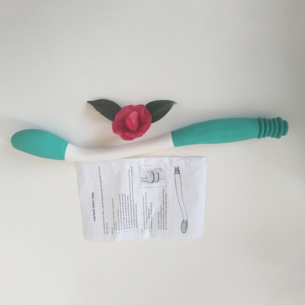 Butt Wiper Tool, Long Reachs Comfortable Wipe Toilet Aid, Wipe Assist for Toileting for Pregnant Woman, Obese, Elderly, Disability Green