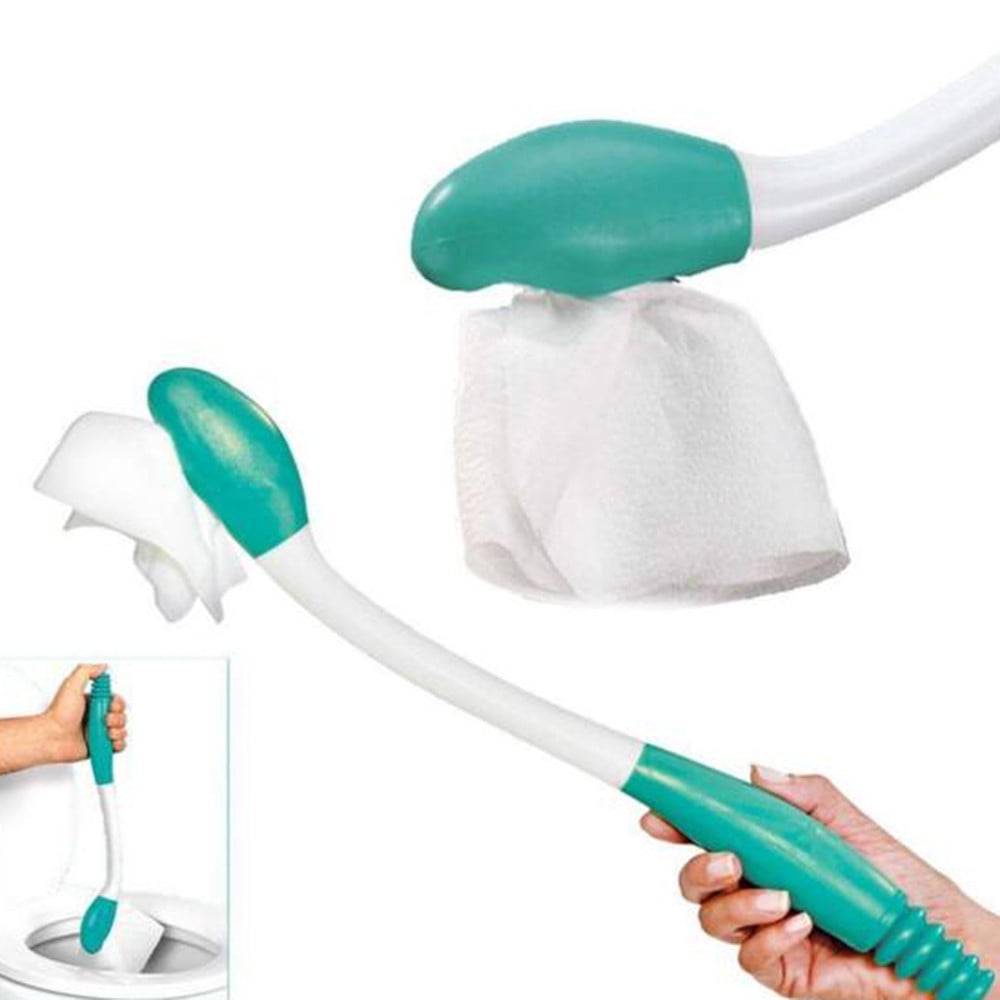 Butt Wiper Tool, Long Reachs Comfortable Wipe Toilet Aid, Wipe Assist for Toileting for Pregnant Woman, Obese, Elderly, Disability Green