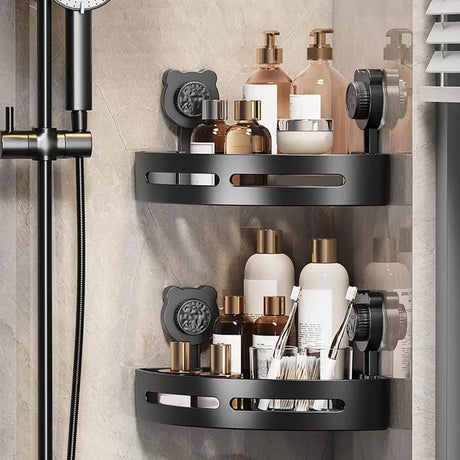 Corner Shower Caddy, Plastic Shower Organizer Corner with 2 Pcs Suction Cup, No Drilling Corner Shower