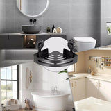 Corner Shower Caddy, Plastic Shower Organizer Corner with 2 Pcs Suction Cup, No Drilling Corner Shower Shelves for Bathroom Kitchen A - Top-Down View
