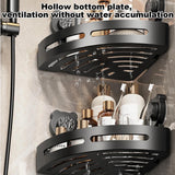 Corner Shower Caddy, Plastic Shower Organizer Corner with 2 Pcs Suction Cup, No Drilling Corner Shower Shelves for Bathroom Kitchen A