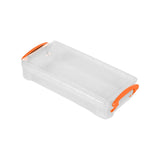Plastic Pencil Case, Large Capacity Clear Pencil Box, Crayon Marker Box with Snap-Tight Lid, Plastic Pencil Cases, Pencil Box, Crayon Box Storage Orange