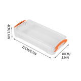 Plastic Pencil Case, Large Capacity Clear Pencil Box, Crayon Marker Box with Snap-Tight Lid, Plastic Pencil Cases, Pencil Box, Crayon Box Storage Orange - Side View