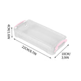 Plastic Pencil Case, Large Capacity Clear Pencil Box, Crayon Marker Box with Snap-Tight Lid, Plastic Pencil Cases, Pencil Box, Crayon Box Storage Pink - Side View
