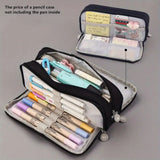 Pencil Case Large Capacity Pencil Pouch, Multi-layer Aesthetic Pen Bag, Sturdy Multifunctional Pencil Bag, Pencil Box, Sky Blue Black