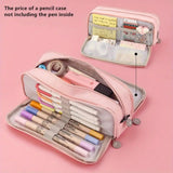 Pencil Case Large Capacity Pencil Pouch, Multi-layer Aesthetic Pen Bag, Sturdy Multifunctional Pencil Bag, Pencil Box, Sky Blue Pink