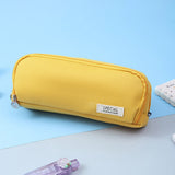 Pencil Case Large Capacity Pencil Pouch, Multi-layer Aesthetic Pen Bag, Sturdy Multifunctional Pencil Bag, Pencil Box, Sky Blue Yellow - Rear View