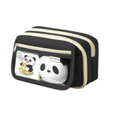 Pencil Case Large Capacity Pencil Pouch, Multi-layer Aesthetic Pen Bag, Sturdy Multifunctional Pencil Bag, Pencil Box, Sky Blue Z-1-Black - Front View