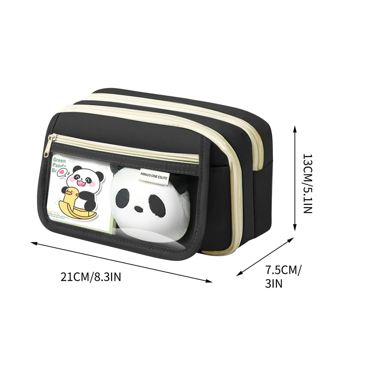 Pencil Case Large Capacity Pencil Pouch, Multi-layer Aesthetic Pen Bag, Sturdy Multifunctional Pencil Bag, Pencil Box, Sky Blue Z-1-Black