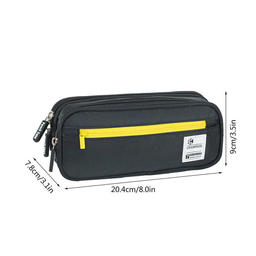 Pencil Case Large Capacity Pencil Pouch, Multi-layer Aesthetic Pen Bag, Sturdy Multifunctional Pencil Bag, Pencil Box, Sky Blue Z-2-Black