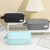 Pencil Case Large Capacity Pencil Pouch, Multi-layer Aesthetic Pen Bag, Sturdy Multifunctional Pencil Bag, Pencil Box, Sky Blue Z-3-Black