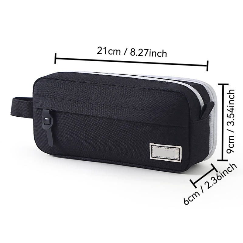 Pencil Case Large Capacity Pencil Pouch, Multi-layer Aesthetic Pen Bag, Sturdy Multifunctional Pencil Bag, Pencil Box, Sky Blue Z-3-Black