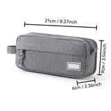 Pencil Case Large Capacity Pencil Pouch, Multi-layer Aesthetic Pen Bag, Sturdy Multifunctional Pencil Bag, Pencil Box, Sky Blue Z-3-Gray - Side View