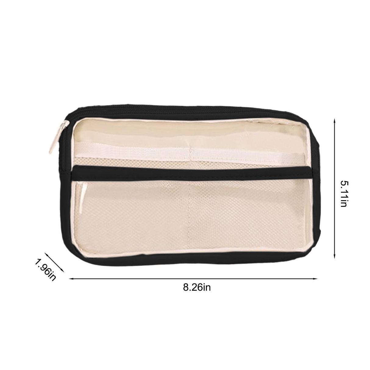 Pencil Case Large Capacity Pencil Pouch, Multi-layer Aesthetic Pen Bag, Sturdy Multifunctional Pencil Bag, Pencil Box, Sky Blue Z-4-Black