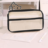 Pencil Case Large Capacity Pencil Pouch, Multi-layer Aesthetic Pen Bag, Sturdy Multifunctional Pencil Bag, Pencil Box, Sky Blue Z-4-Black