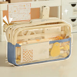 Pencil Case Large Capacity Pencil Pouch, Multi-layer Aesthetic Pen Bag, Sturdy Multifunctional Pencil Bag, Pencil Box, Sky Blue Z-4-Blue