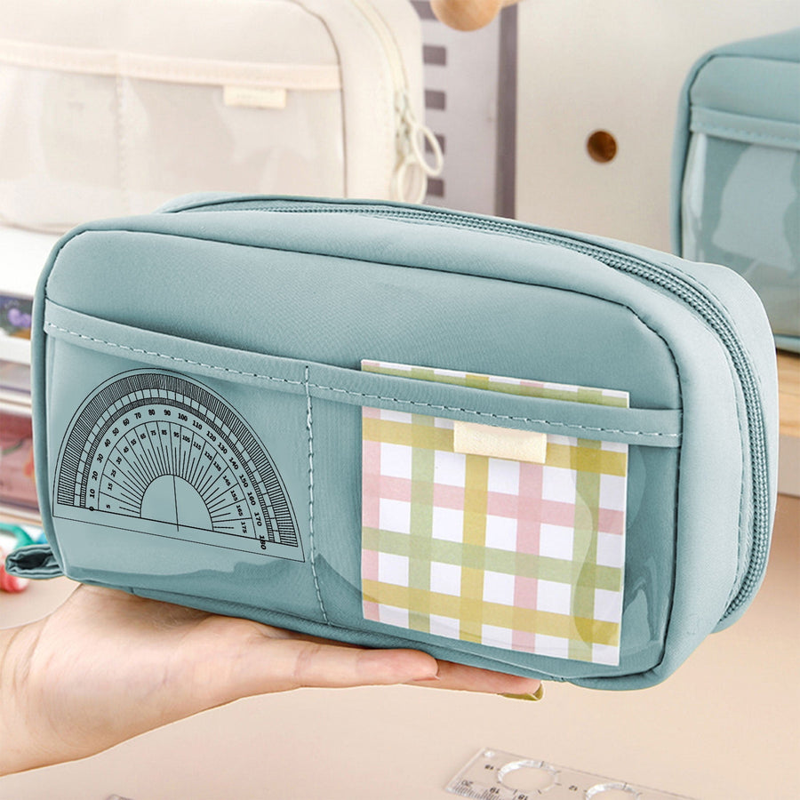 Pencil Case Large Capacity Pencil Pouch, Multi-layer Aesthetic Pen Bag, Sturdy Multifunctional Pencil Bag, Pencil Box, Sky Blue Z-5-Blue