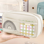Pencil Case Large Capacity Pencil Pouch, Multi-layer Aesthetic Pen Bag, Sturdy Multifunctional Pencil Bag, Pencil Box, Sky Blue Z-5-White