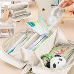 Pencil Case Large Capacity Pencil Pouch, Multi-layer Aesthetic Pen Bag, Sturdy Multifunctional Pencil Bag, Pencil Box, Sky Blue Z-5-White