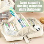 Pencil Case Large Capacity Pencil Pouch, Multi-layer Aesthetic Pen Bag, Sturdy Multifunctional Pencil Bag, Pencil Box, Sky Blue Z-5-White