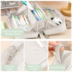 Pencil Case Large Capacity Pencil Pouch, Multi-layer Aesthetic Pen Bag, Sturdy Multifunctional Pencil Bag, Pencil Box, Sky Blue Z-5-White