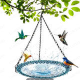 Bird Feeders for Outdoors Hanging Bird Feeder Wild Birds Feeder, Birdfeeders Outside Hanging, Wild Small Large Bowl Feeders for Garden (Diameter 15.7